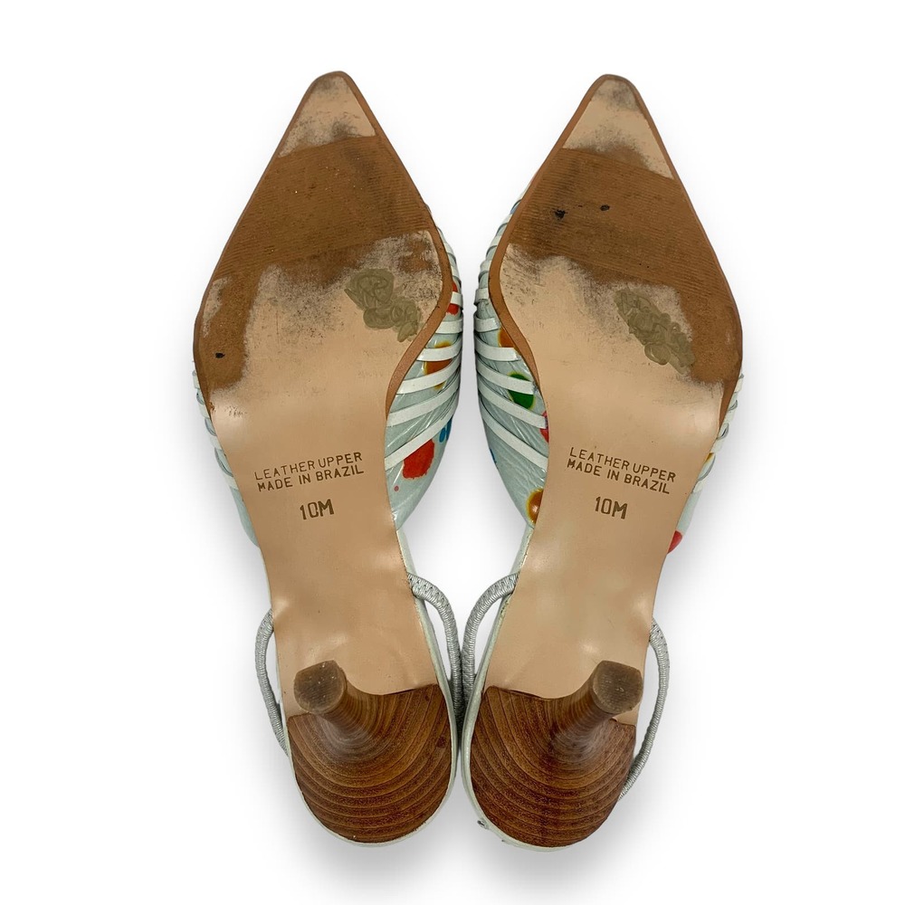❌SOLD❌ 1990's leather pointed toe funky slingback heels by TABITA - Picture 8 of 13